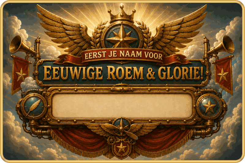 Je naam voor eeuwige roem en glorie